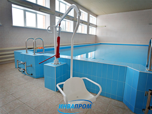 Подъемник для спуска инвалидов в бассейн - санаторий 